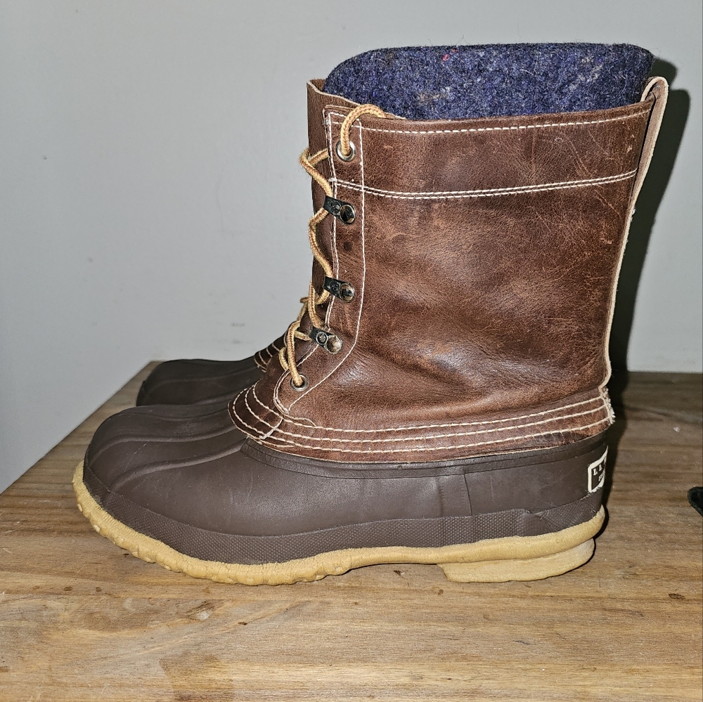 Vintage L.L.Bean Leather Freeport,ME.Insulated Up Duck Boots Size:7